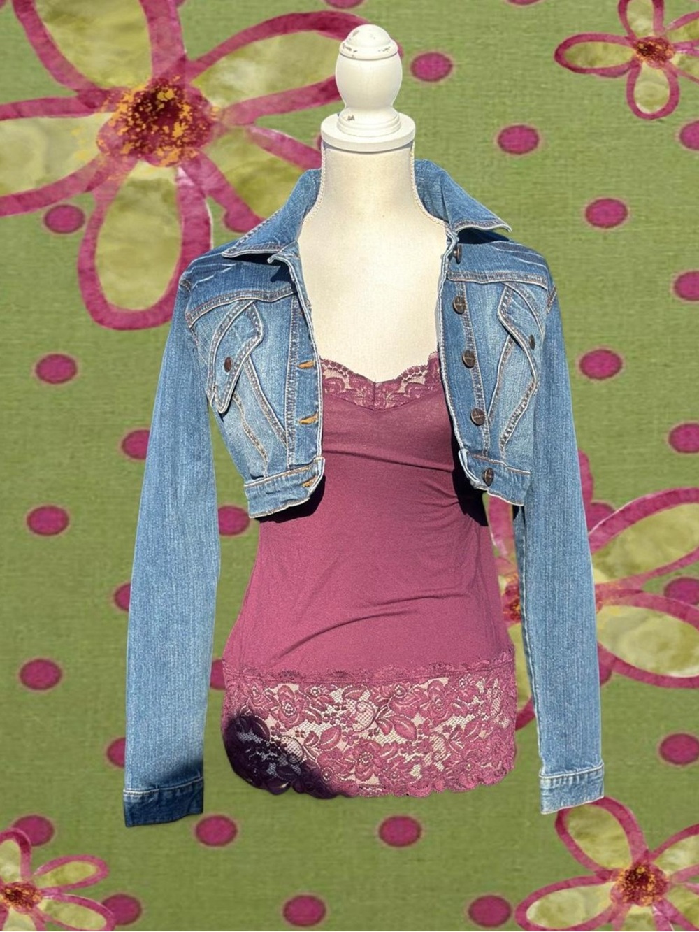 Women’s Lace-Trim Camisole Tank Top in Plum